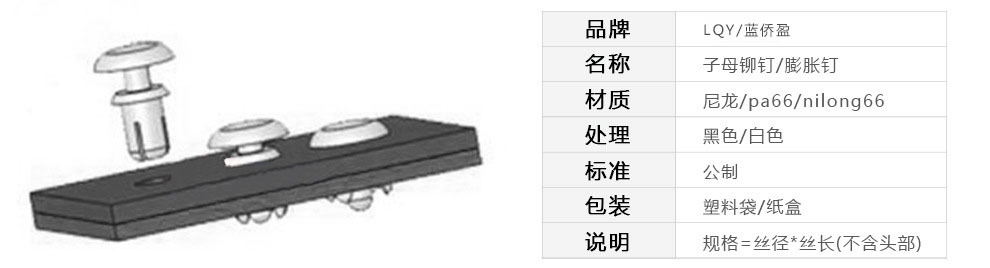 子母铆钉/膨胀钉厂家